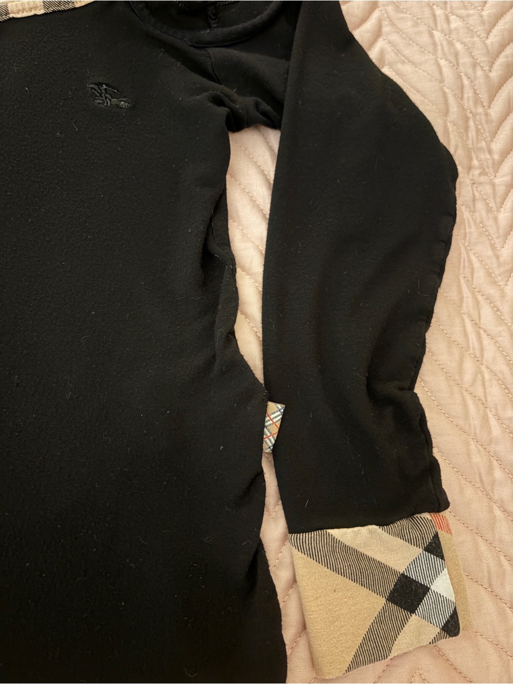 Burberry London Black Nova Long Sleeve Top Size S Made in Great Britain - Picture 5 of 11